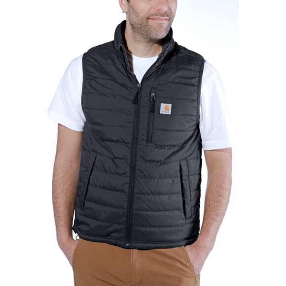 Carhartt Men's Black Gilliam Sleeveless Mock Neck Padded Puffer Vest Size XL - Picture 1 of 12